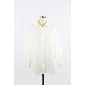 JASON WU White Stretch Cotton Poplin Oversized Button Down Shirt, Size M
